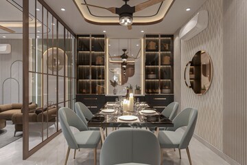 Dining area in 4 BHK Builder Floor at Unitech South City 1, South City 1 – for Sale