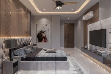 Bedroom in 4 BHK Builder Floor at Unitech South City 1, South City 1 – for Sale