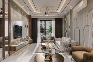 Living Room in 4 BHK Builder Floor at Unitech South City 1, South City 1 – for Sale