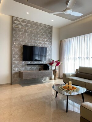 Living Room in 3 BHK Apartment at Omkar Alta Monte, Malad East – for Rent