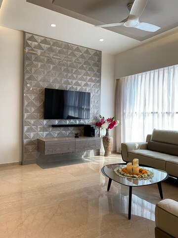 Living Room in 3 BHK Apartment at Omkar Alta Monte, Malad East – for Rent