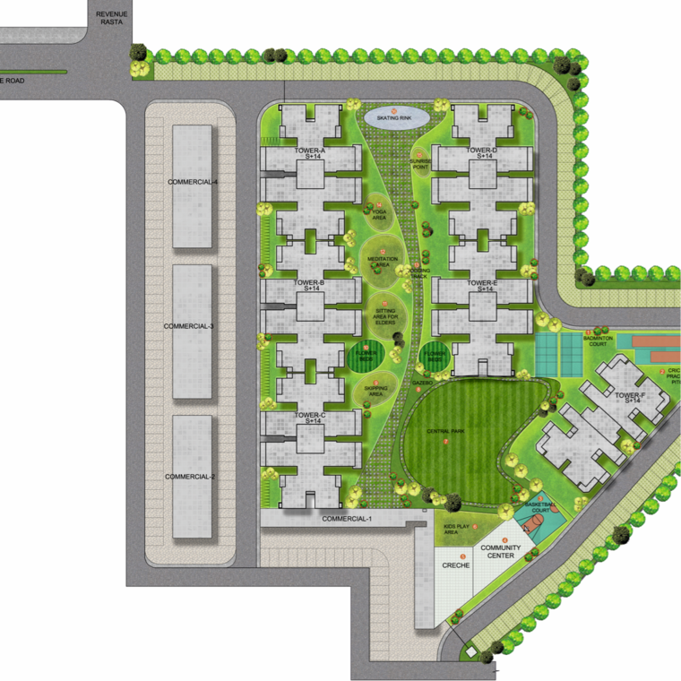 Master Plan, rof-alante 3 Bedroom 1100 Sq.Ft. Apartment In Dharampur Gurgaon 9514365