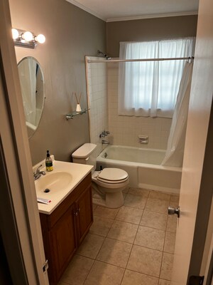 Bathroom in 2 BHK Apartment at Datta Tower, Parel – for Rent