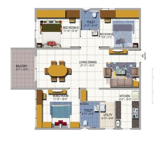 2.5 BHK Apartment For Sale in Urbanrise On Cloud 33, Bachupally