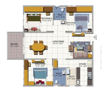 2.5 BHK Apartment For Sale in Urbanrise On Cloud 33, Bachupally