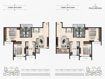 Floor Plan in 3 BHK Apartment at Tharwani Palladian, Kharghar – for Sale