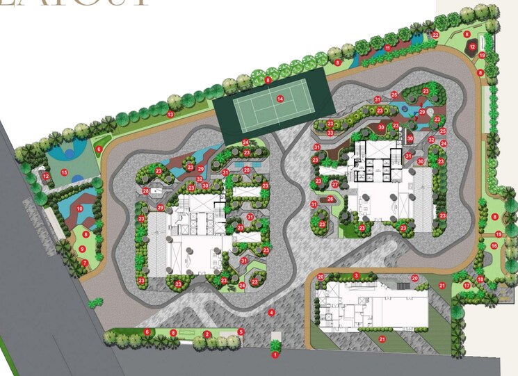 Master Plan, lansum-el-palacio 3 Bedroom 2320 Sq.Ft. Apartment In Puppalaguda Hyderabad 9519736