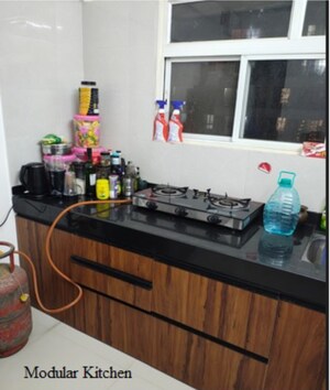 Kitchen in 1 RK Apartment at Nyati Elysia, Kharadi – for Rent