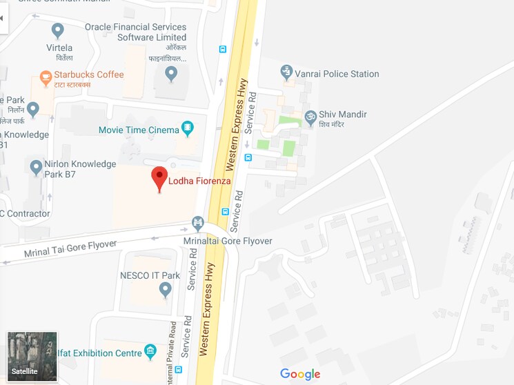 Map Location, lodha-fiorenza 3 Bedroom 938 Sq.Ft. Apartment In Goregaon East Mumbai 9520688