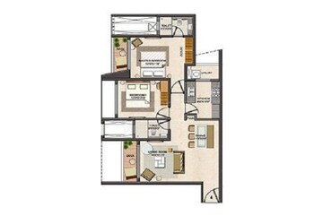 Floor Plan in 3.5 BHK Apartment at Lodha Fiorenza, Goregaon East – for Sale