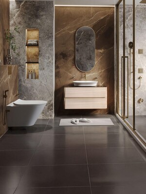 Bathroom in 3 BHK Apartment at Lodha The Park, Worli – for Rent