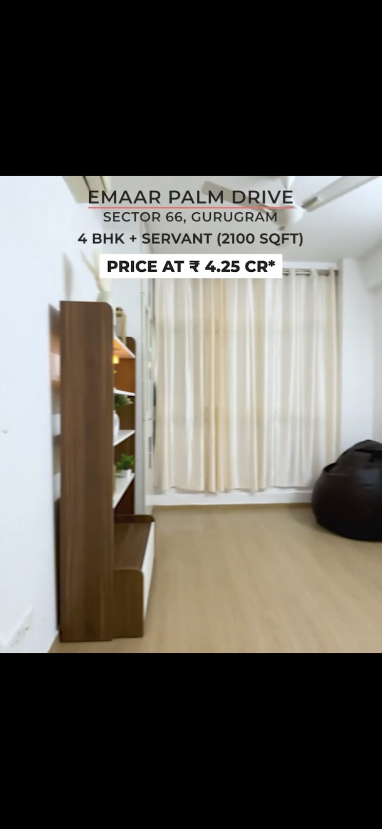 Living Room, emaar-the-palm-drive-palm-studios 3 Bedroom 2100 Sq.Ft. Apartment In Sector 66 Gurgaon 9521559