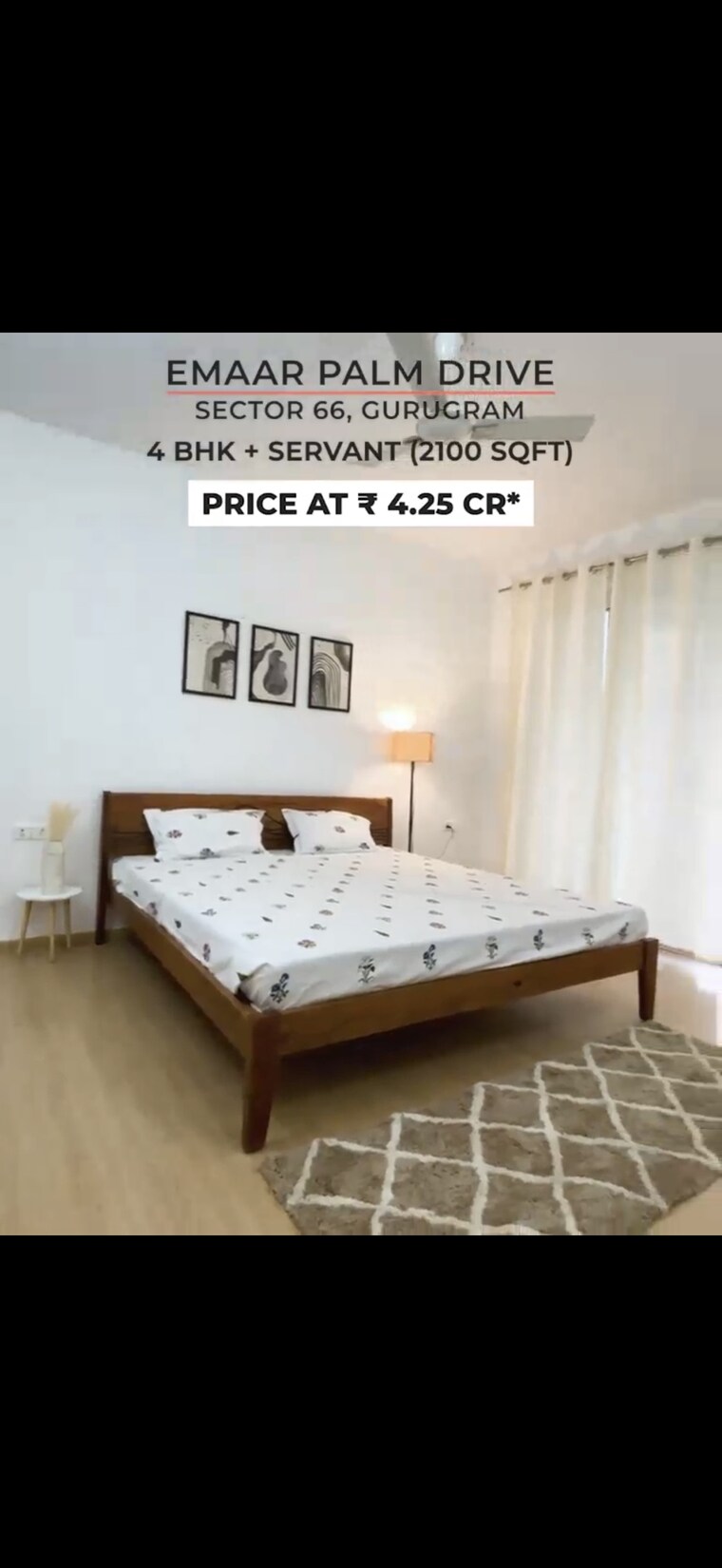 Bedroom, emaar-the-palm-drive-palm-studios 3 Bedroom 2100 Sq.Ft. Apartment In Sector 66 Gurgaon 9521559