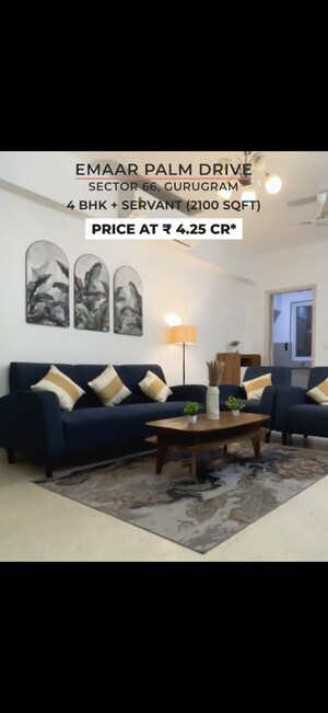 Living Room in 3 BHK Apartment at Emaar The Palm Drive-Palm Studios, Sector 66 – for Sale