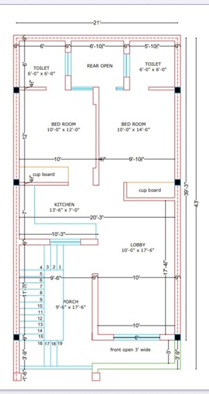 Floor Plan in 2 BHK Villa at Kharar Mohali Road – for Sale