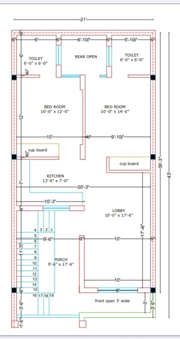 Floor Plan in 2 BHK Villa at Kharar Mohali Road – for Sale