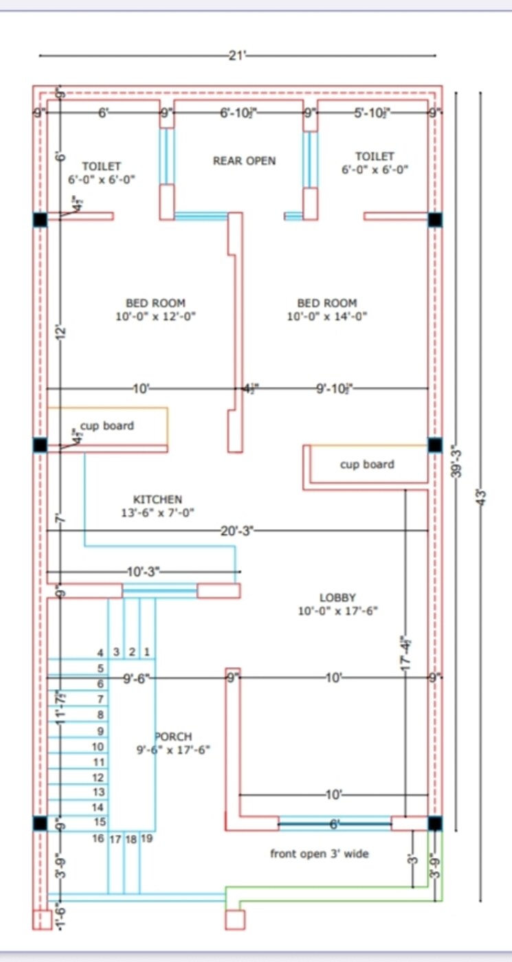 Floor Plan, kharar mohali road 2 Bedroom 100 Sq.Yd. Villa In Kharar Mohali Road Kharar 9521798
