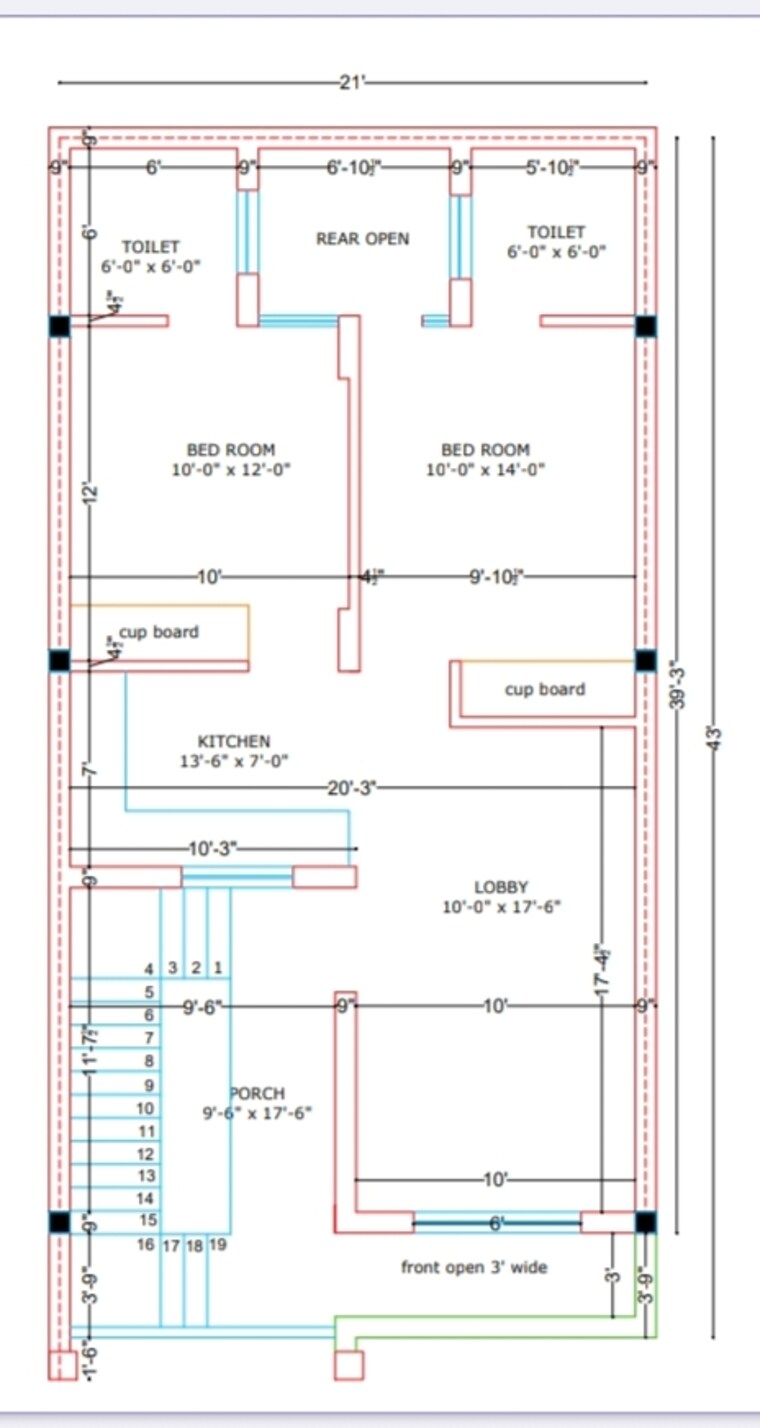 Floor Plan, kharar mohali road 2 Bedroom 100 Sq.Yd. Villa In Kharar Mohali Road Kharar 9521798