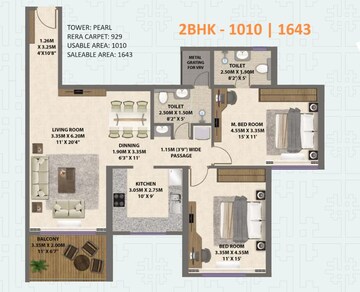 Floor Plan in 2 BHK Apartment at Shreeji Divine, Kharghar Sector 36 – for Sale