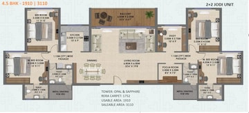 Floor Plan in 2 BHK Apartment at Shreeji Divine, Kharghar Sector 36 – for Sale