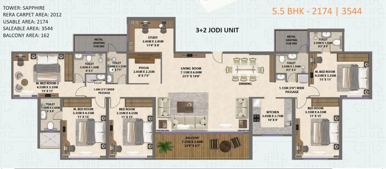 Floor Plan, shreeji-divine 5 Bedroom 2173 Sq.Ft. Apartment In Kharghar Sector 36 Navi Mumbai 9522351
