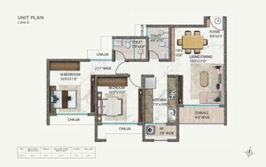 Floor Plan in 2 BHK Apartment at Ellora Rainbow Life, Rohinjan – for Sale