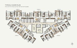 Floor Plan in 2 BHK Apartment at Ellora Rainbow Life, Rohinjan – for Sale
