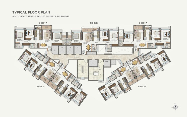 Floor Plan, ellora-rainbow-life 2 Bedroom 711 Sq.Ft. Apartment In Rohinjan Navi Mumbai 9524747