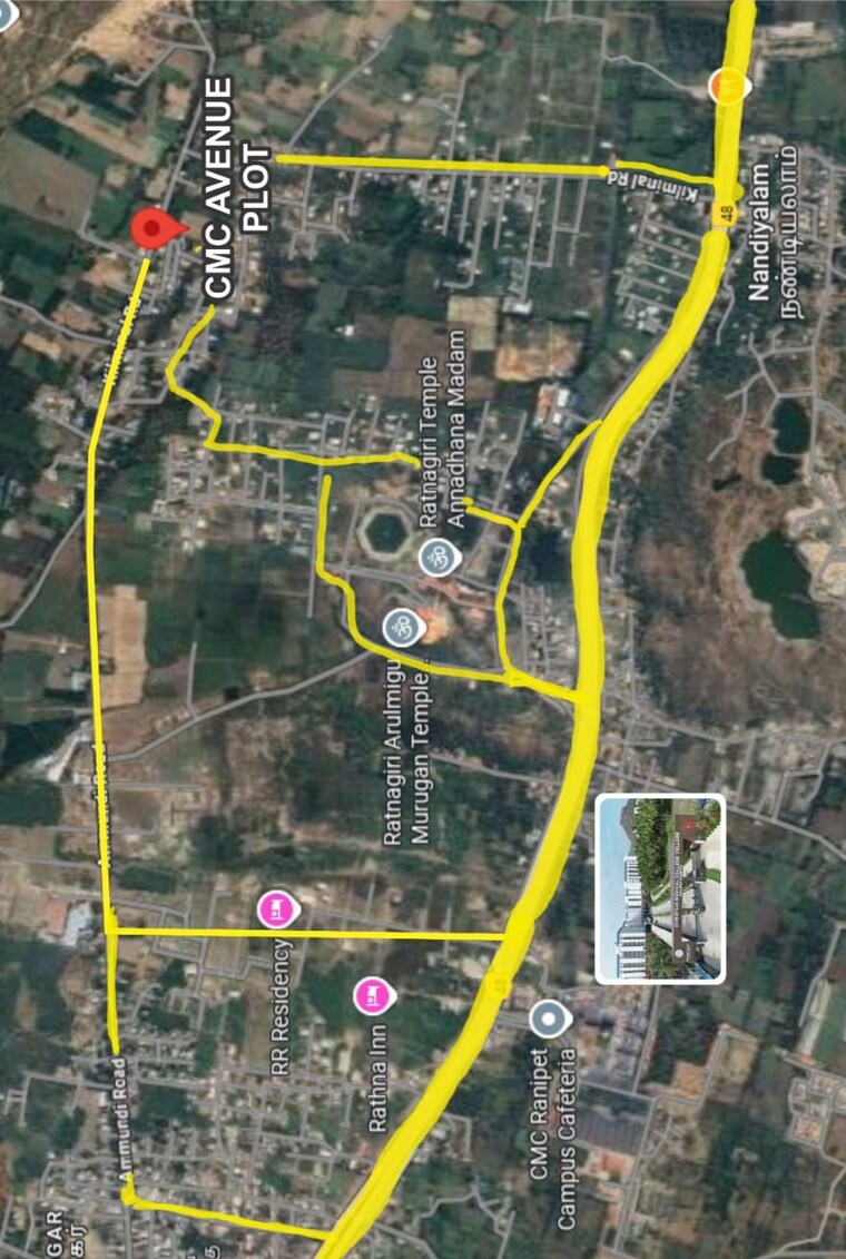 Map Location, arcot  1000 Sq.Ft. Plot In Arcot Vellore 9524768