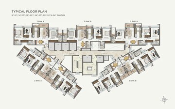 Floor Plan in 3 BHK Apartment at Ellora Rainbow Life, Rohinjan – for Sale