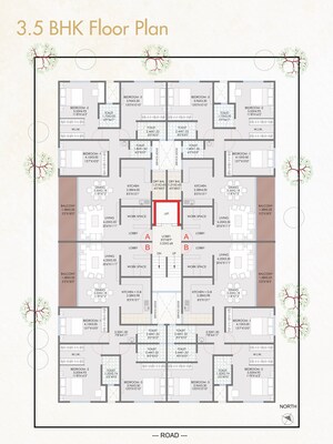 Floor Plan in 3.5 BHK Apartment at Trisha 9 Jagdish, Erandwane – for Sale