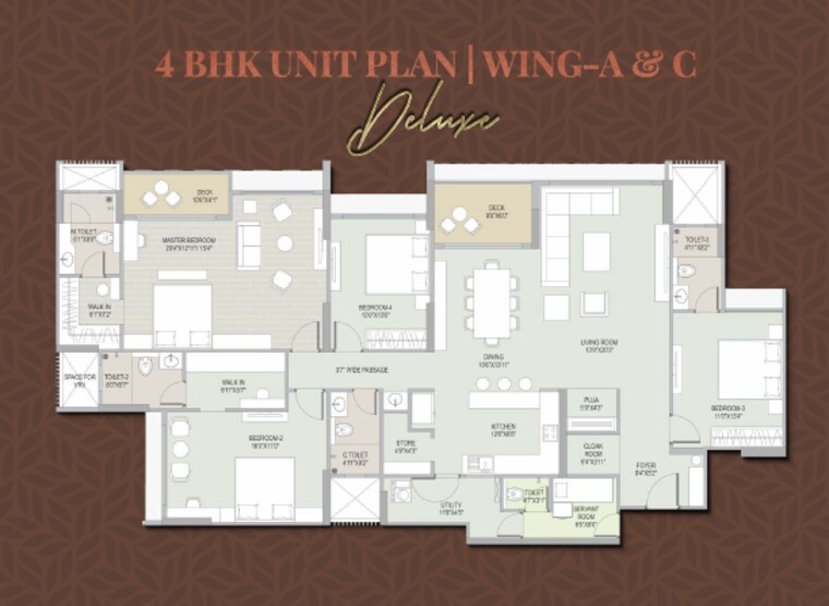 Floor Plan, adani-ambrosia 4 Bedroom 2065 Sq.Ft. Apartment In Shantigram Ahmedabad 9526715
