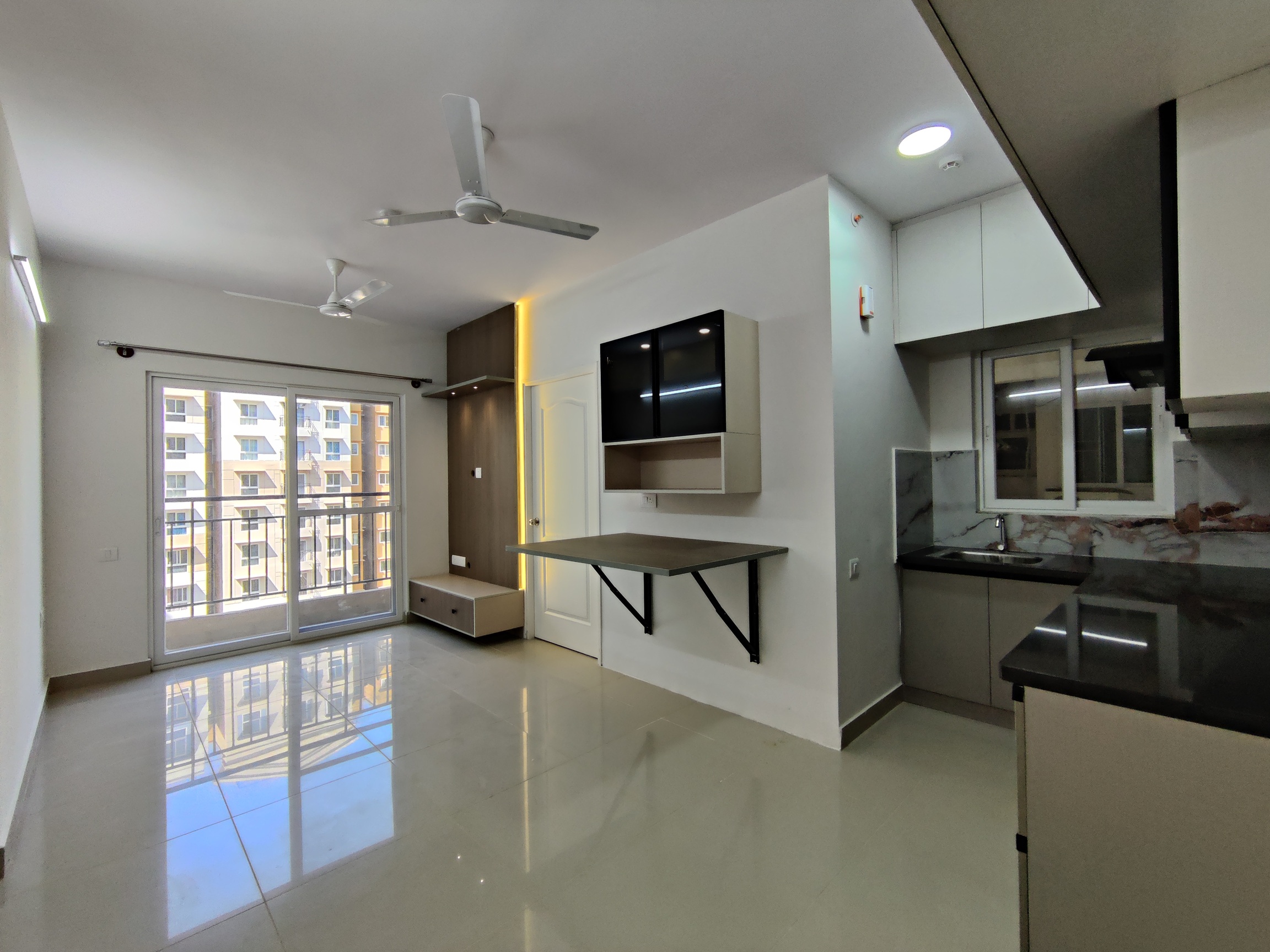 Living Room in 2 BHK Apartment at Brigade El Dorado, Bagaluru – for Rent