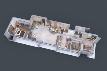 Floor Plan in 2 BHK Apartment at BB Anmol Residency, Borivali West – for Sale