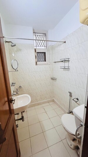 Bathroom in 3 BHK Builder Floor at Shivalik Colony – for Rent