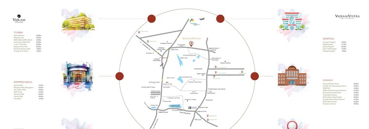 Map Location, vajram-vivera 3 Bedroom 2069 Sq.Ft. Apartment In Kogilu Bangalore 9529408