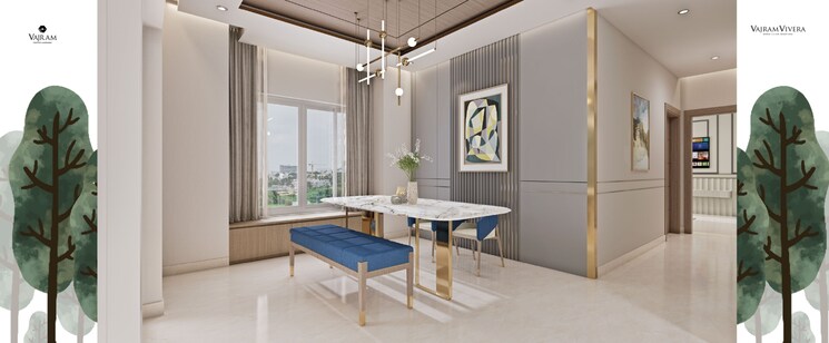 Living Room, vajram-vivera 3 Bedroom 2069 Sq.Ft. Apartment In Kogilu Bangalore 9529408