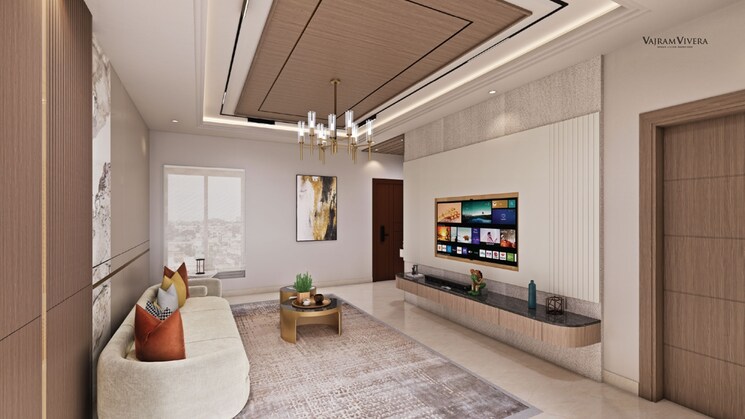 Living Room, vajram-vivera 3 Bedroom 2069 Sq.Ft. Apartment In Kogilu Bangalore 9529408