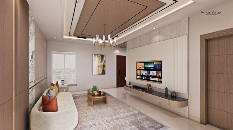 Living Room, vajram-vivera 3 Bedroom 2069 Sq.Ft. Apartment In Kogilu Bangalore 9529408