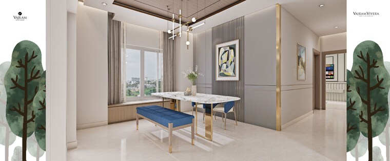 Living Room, vajram-vivera 3 Bedroom 2069 Sq.Ft. Apartment In Kogilu Bangalore 9529408