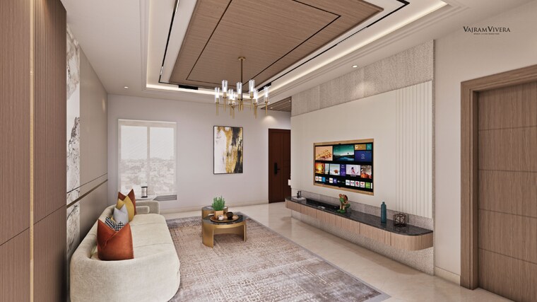 Living Room, vajram-vivera 3 Bedroom 2069 Sq.Ft. Apartment In Kogilu Bangalore 9529408