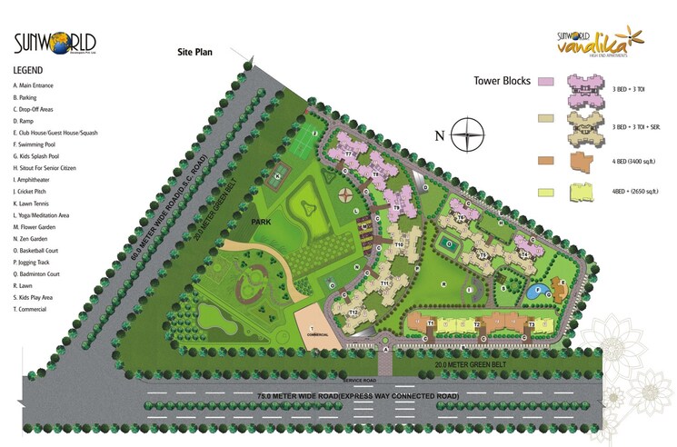 Master Plan, sunworld-vanalika 3 Bedroom 1405 Sq.Ft. Apartment In Sector 107 Noida 9529865