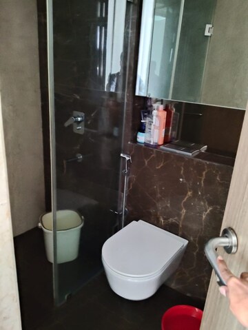 Bathroom in 3 BHK Apartment at Lodha Parkside, Worli – for Rent