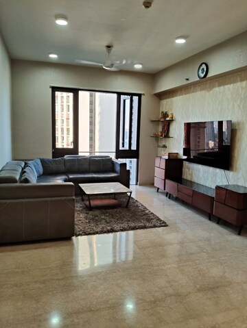 Living Room in 3 BHK Apartment at Lodha Parkside, Worli – for Rent
