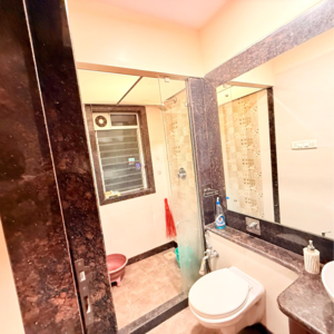 Bathroom in 1 BHK Apartment at Rizvi Cedar, Karur Village – for Rent