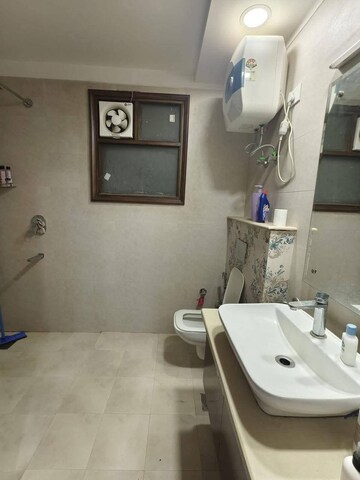 Bathroom in 3 BHK Apartment at Freedom Fighters Enclave – for Rent