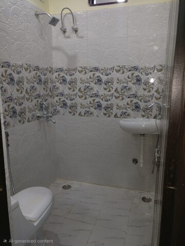 Bathroom in 2 BHK Builder Floor at Patel Nagar Society, Sector 15 – for Rent