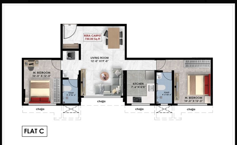 Floor Plan, chunabhatti 2 Bedroom 665 Sq.Ft. Apartment In Chunabhatti Mumbai 9532781