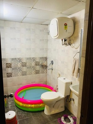 Bathroom in 2.5 BHK Apartment at Geotech Pristine Avenue, Sector 16c Greater Noida – for Rent