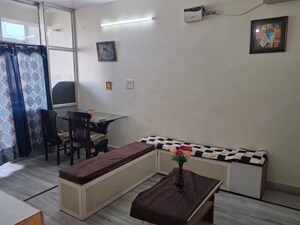 Living Room in 1 BHK Apartment at Manglam Vaishali Tower II, Vaishali Nagar – for Rent